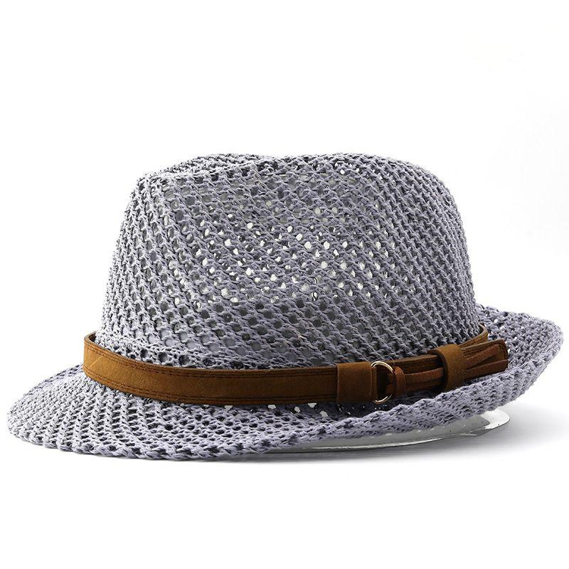 Hat Men's Summer Shade Jazz Top Hat Korean Version Hand-knitted Casual Couple Hollow Belt British Straw Hat