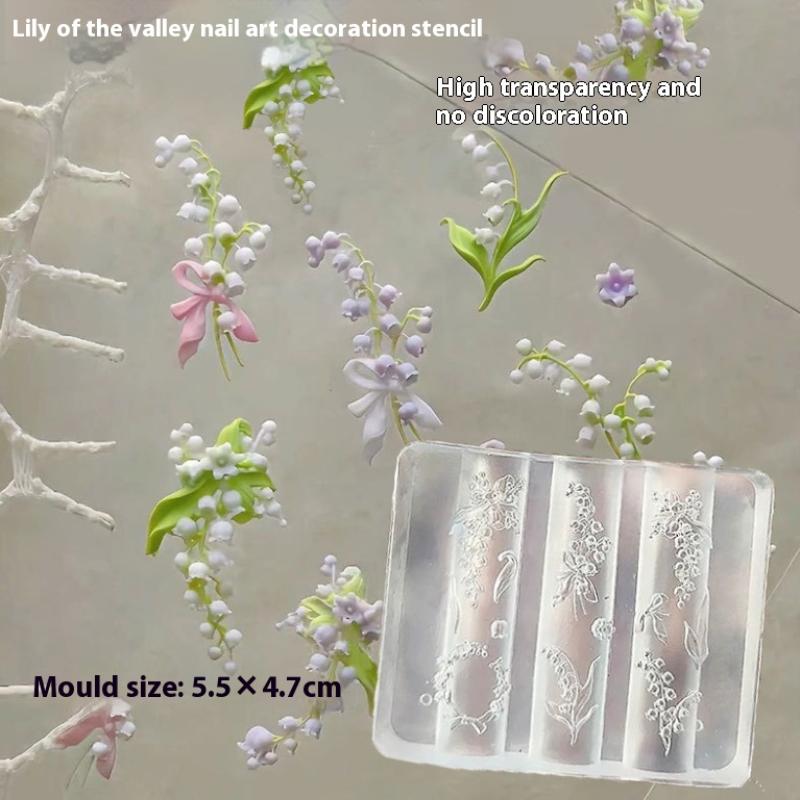 Lotus Orchid Silicone Nail Mold Flower Nail Carving Decorations Nails Diy Design Stereoscopic Stamping Plate Manicure Tools