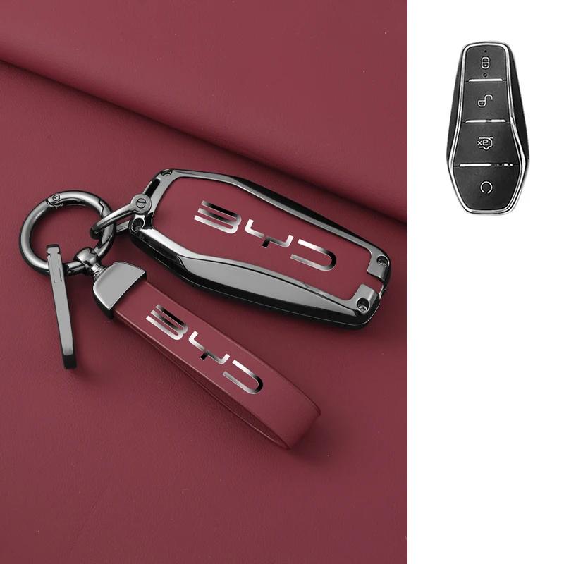 Alloy Car Remote Key Case Cover Shell For BYD Atto 3 Han EV Dolphin Lied Tang Dm Qin PLUS Song Pro MAX Yuan  Protector Keychain