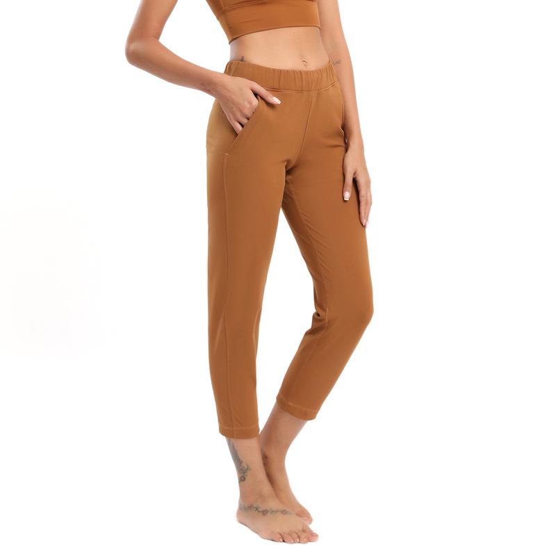 Damen Übergröße Lockere Straight-Leg Yogahose mit Kordelzugbund - Lässig, Elastisch, Neun-Punkte-Passform