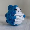 Funny Crochet Positive Energy Frog Shark Doll With Card Home Room Decoration Handmade Knitted Ornament Christmas Gifts