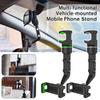 Adjustable Telescopic Car Rearview Mirror Mount Phone Holder Universal Phone GPS Video Shooting Bracket 360° Rotating