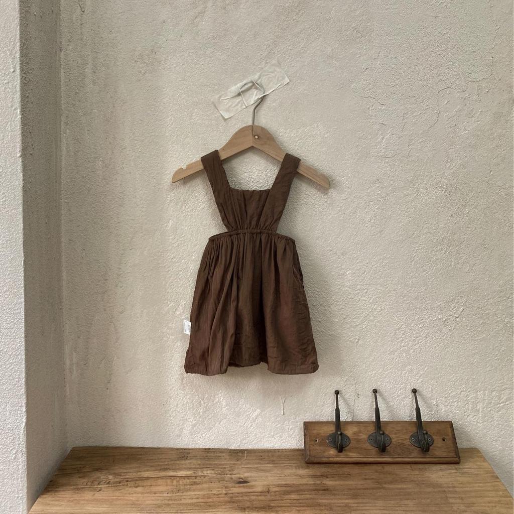 Autumn Vintage Girls' Double Layer Sling Dress Overalls