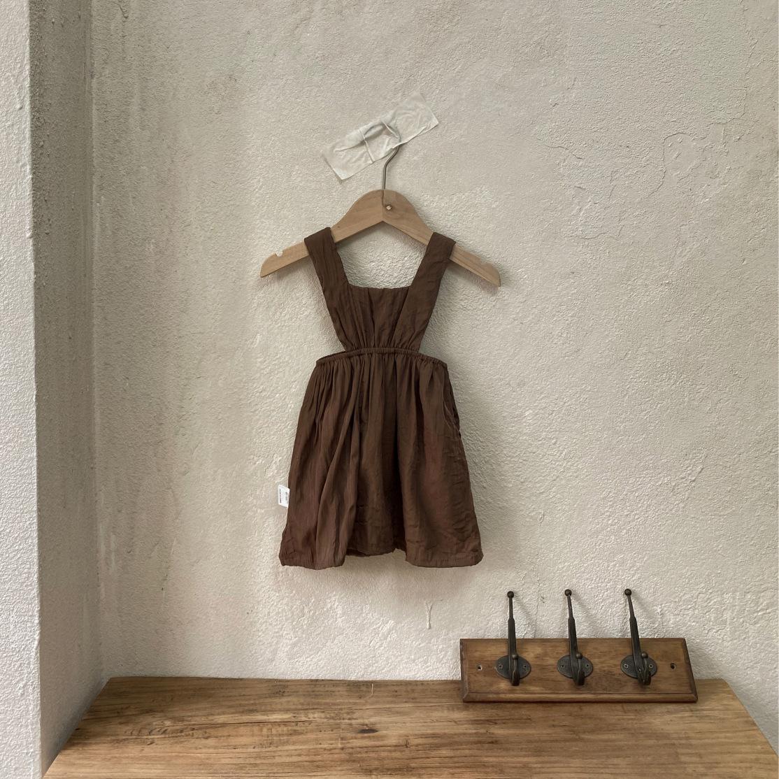 

Осенний винтажный сарафан-комбинезон для девочек с двойным слоем 110 cm