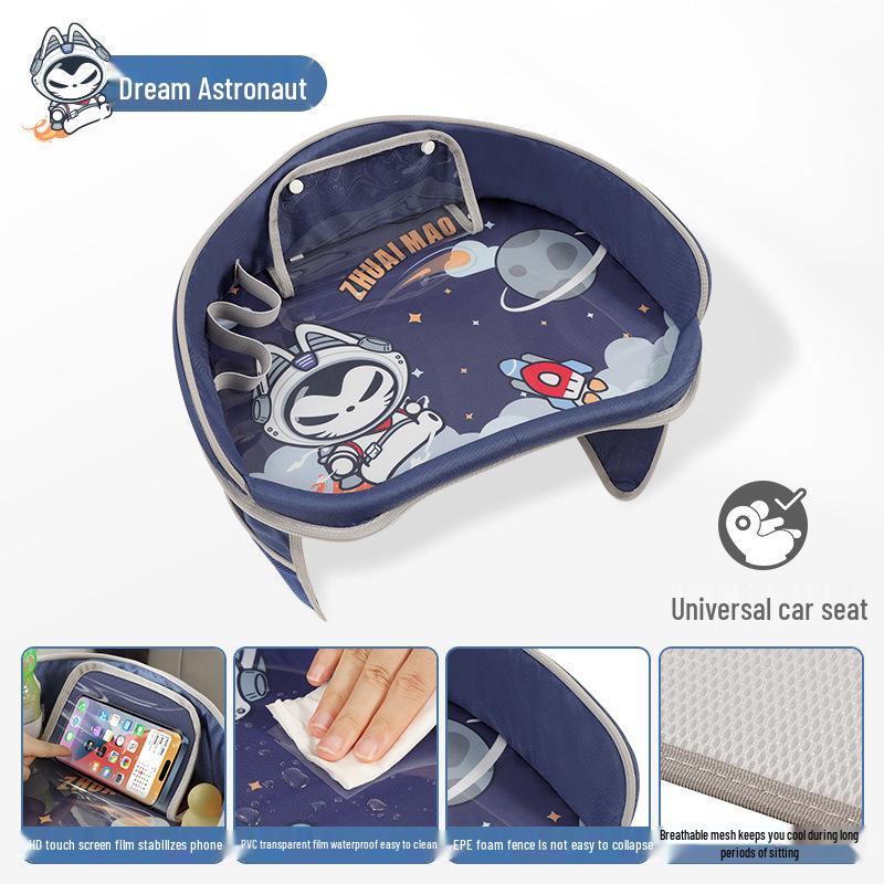 

Car-Mounted Child Seat Dining and Activity Tray with Storage
