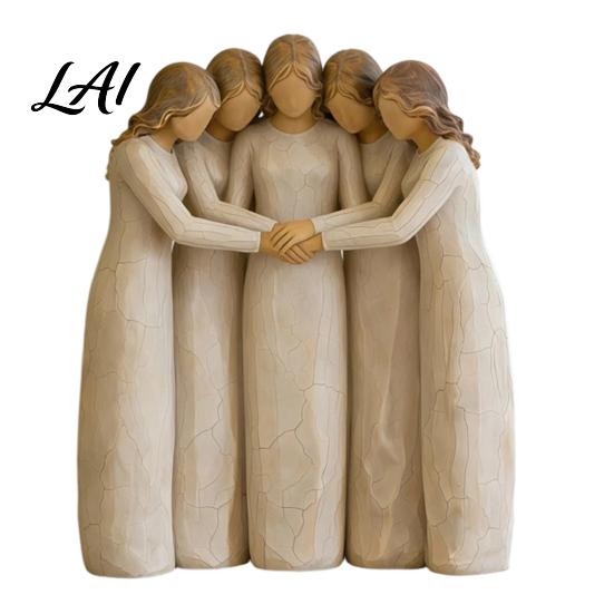 Abstract Sisterhood Statues Four Women Friendship Figurine Decor Statue Gift for Friends Sisters Supportive Sister Anniversary and Moms Faceless
