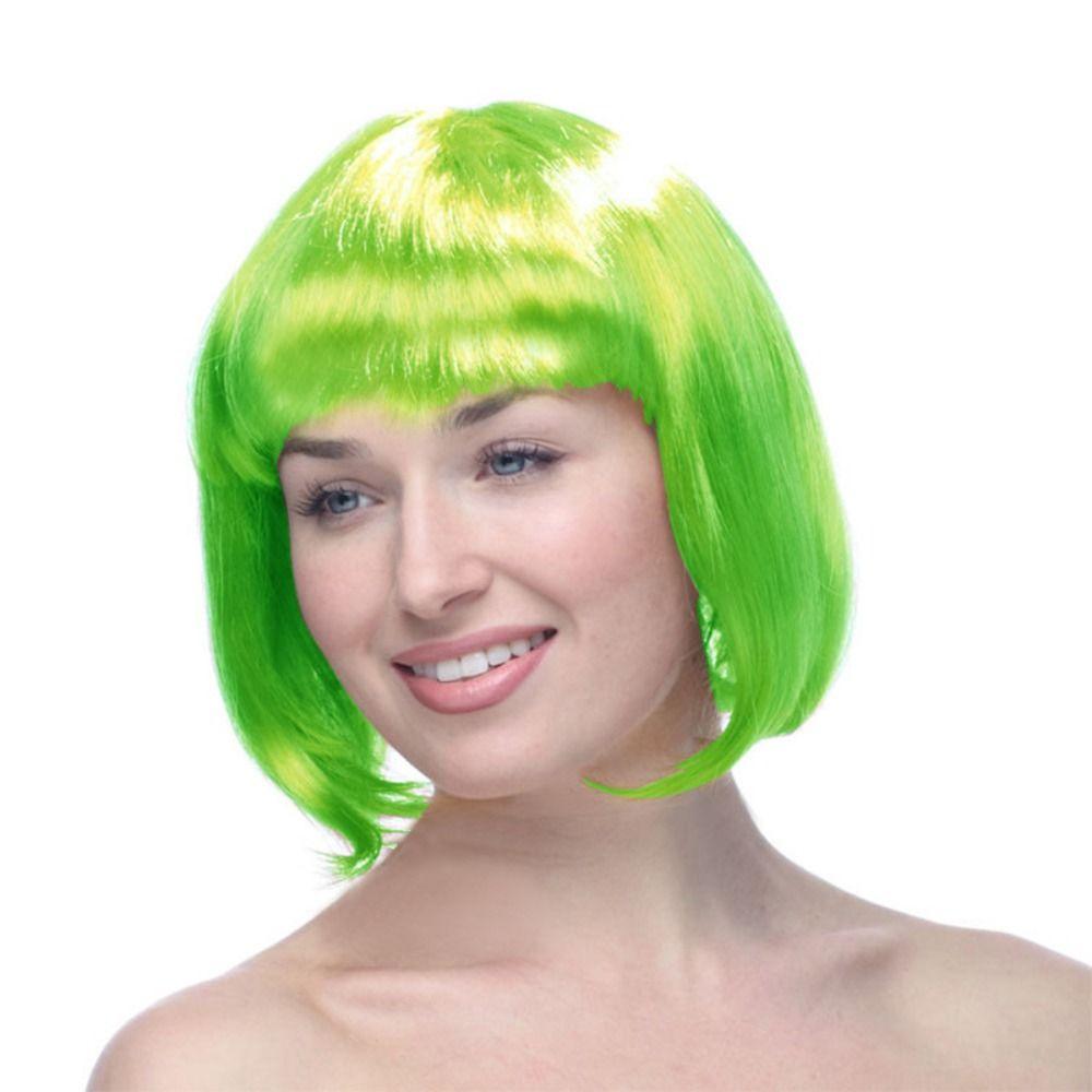 Funny Women Bobo Wig Pink Short Straight Hair Cosplay Party Bob Hair  Makeup Party