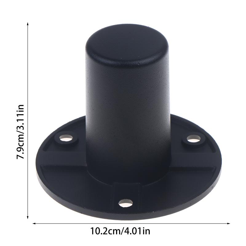 Black Metal Speaker Stand Mounts- Flange Base Adapter Feet for Secure Installation of Home Audio, PA Systems & Stage Speakers