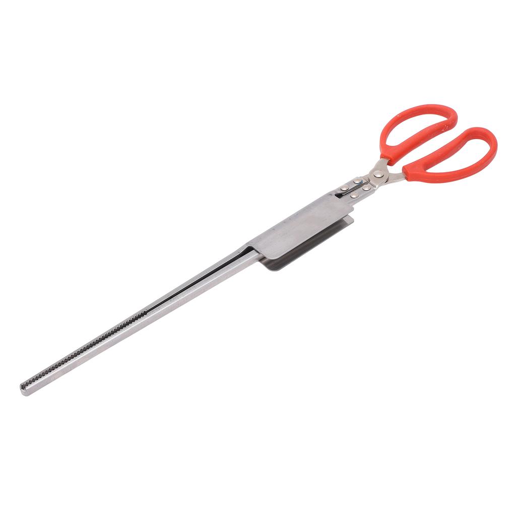Crab Tongs Stainless Steel Plastic Handles 51cm Length Slot Tip Design Thicken Heat Resistant