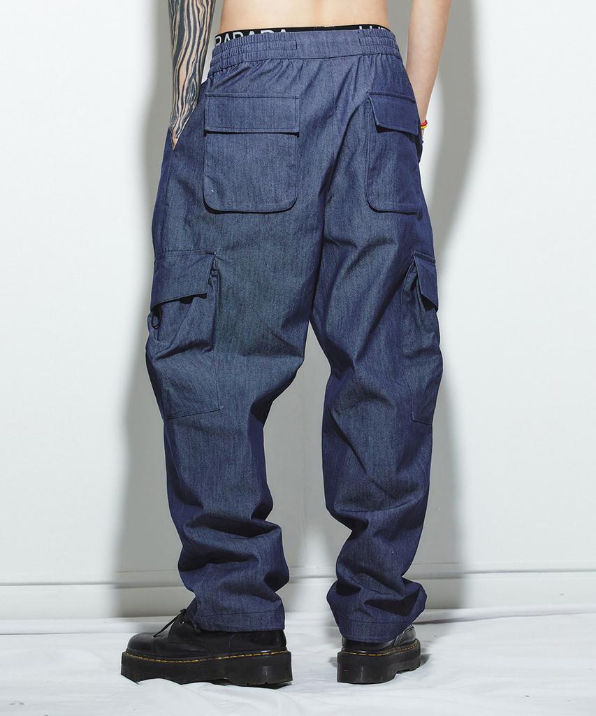 Millimillieon Basalt Denim Like Cargo Pants B08-Navy