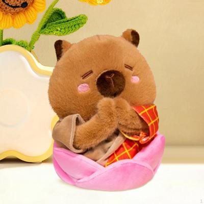 , Plush Toy Doll Cushion Cute Holiday Gift Comfort Capibara Family,