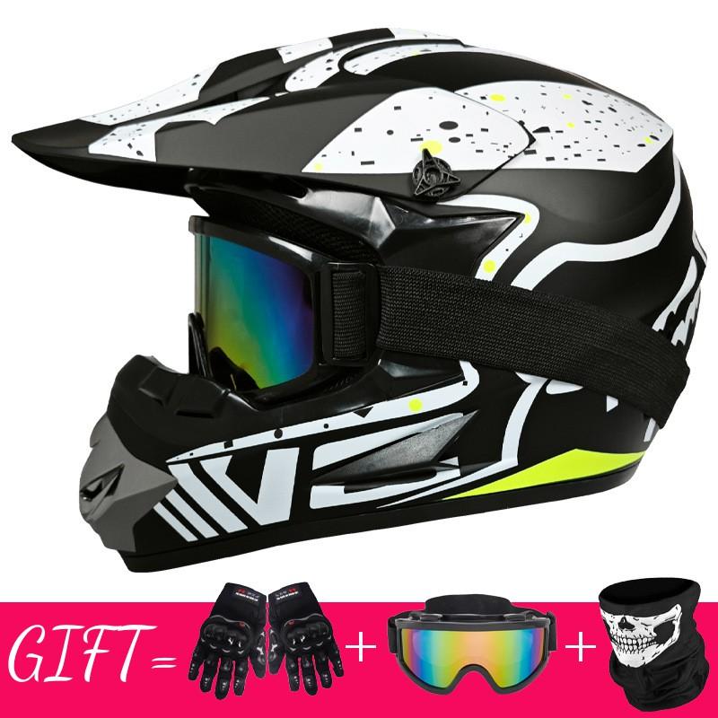 Full Face Mountain Bike Helmet With Goggles Gloves Mask Downhill MTB Trail Riding