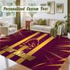 Crystal Velvet Square Rug Custom NameBrisbane Broncos Pattern Non Slip Home Floor Decor Rug