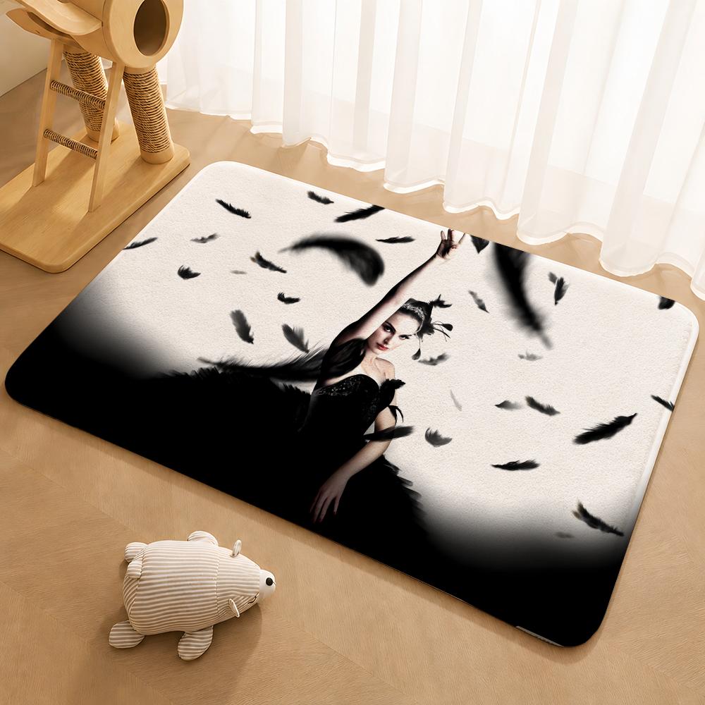 Movie Black Swan Classic Anime Floor Mat Floor Mat Soft Flannel Non-Slip Door Rug for Living Room