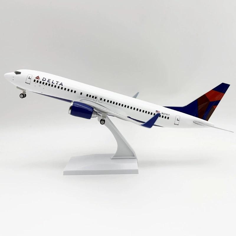 

Souvenir Airplane 30cm Delta Airlines Miniature Plane B737 Resin Aviation Aircraft With Base and Wheel for Enthusiasts Collected