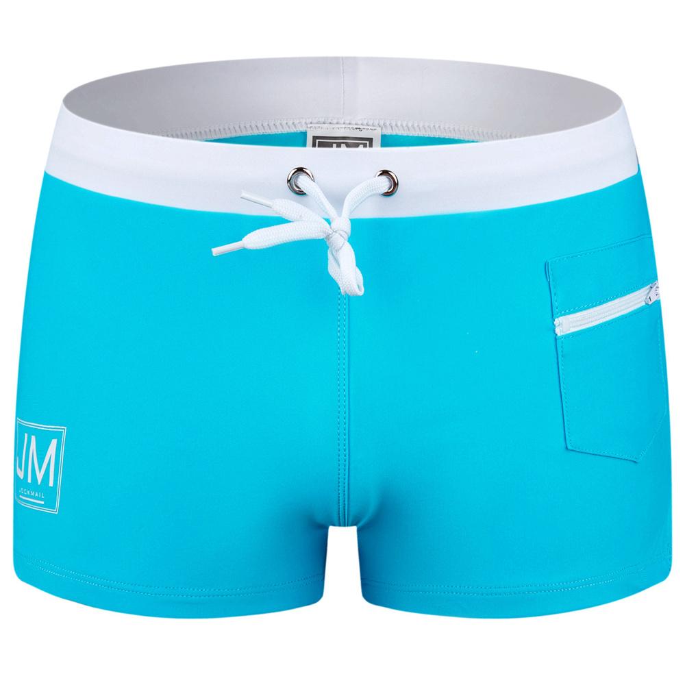 Bademode JOCKMAIL Color Block Herren Low-Rise Boxer Badehose Rutschfester Kordelzug Dehnbares Nylon-Elasthan mit Reißverschlusstasche