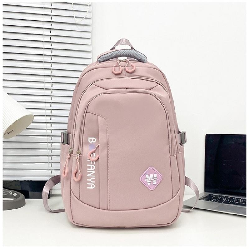 Nylon Backpack Casual And Versatile Stylish Letter-Print Student Schoolbag Large Capacity Lightweight And Durable Double-Shoulder Bag