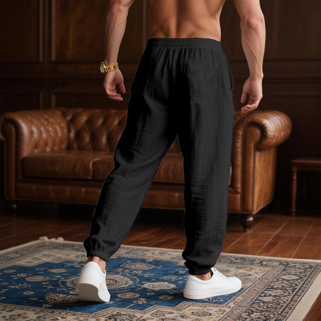 Men's Summer Thin Drawstring Jogger Pants, Casual And Comfortable Trousers