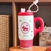 Year Of The Horse Portable Thermos Mug With Ceramic Inner And Travel Cap For Outdoor Use