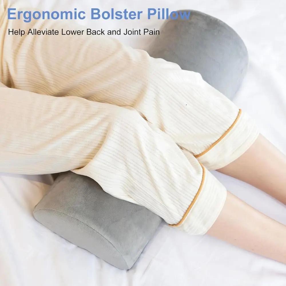 Memory Foam Bolster Pillow Hypoallergenic Removable Cover Under Knee Pillow Ergonomic Multi-functional Semi Roll Pillow