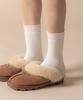 Sagpienseu [4-Pack] Slim Fleece-Lined Women'S Plain Long Socks
