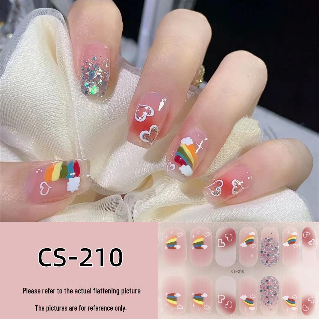 Waterproof Long-Lasting No-Bake 3D Gel Nail Stickers - Removable & Wearable Full-Cover Nail Polish Patches for Women
