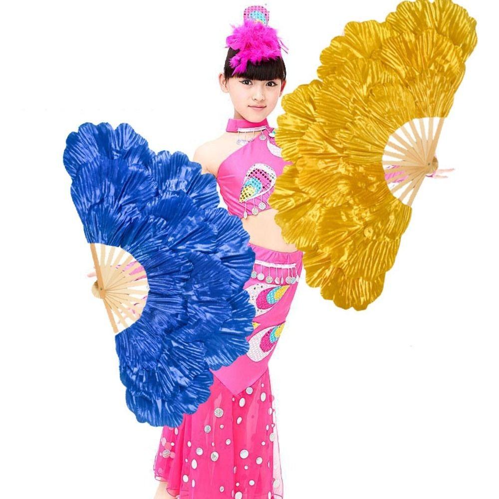 Mehrschichtiger Pfingstrosenblatt Tanzfächer Chinesischer Stil Blumen Faltfächer Yangko Performance Fächer Geschenk