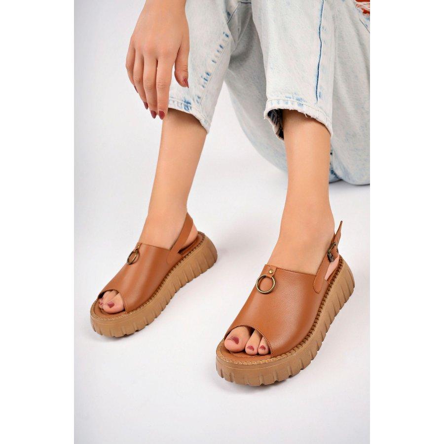 Women's Genuine Leather Wedge Sole Casual Comfortable Sandals