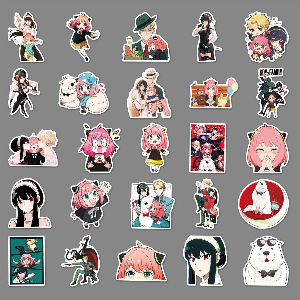 50 Sheets of SPY X FAMILY Anime Graffiti Stickers for Phone Cases & Suitcases