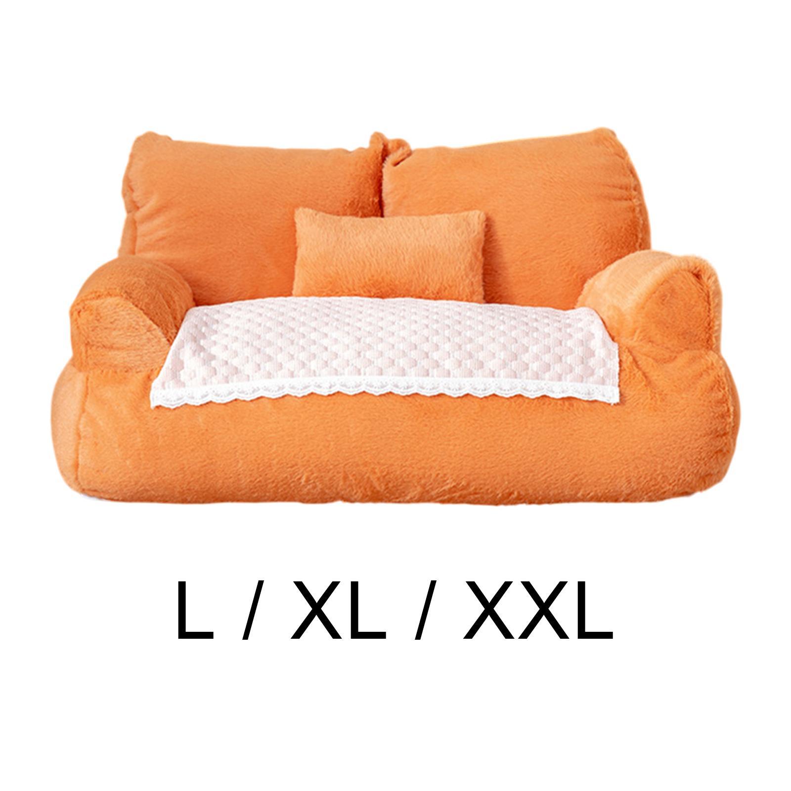 Dog Cat Sofa, Stylish Velvet Nest, Non-Slip, All Year Round, with Cushion,