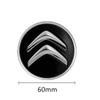 4Pcs 60MM Car Wheel Center Cap Replacement Black Wheel Centre Hub Caps Alloy Tire Rim Cover for Citroen C1C3C4 DS3 Most Models