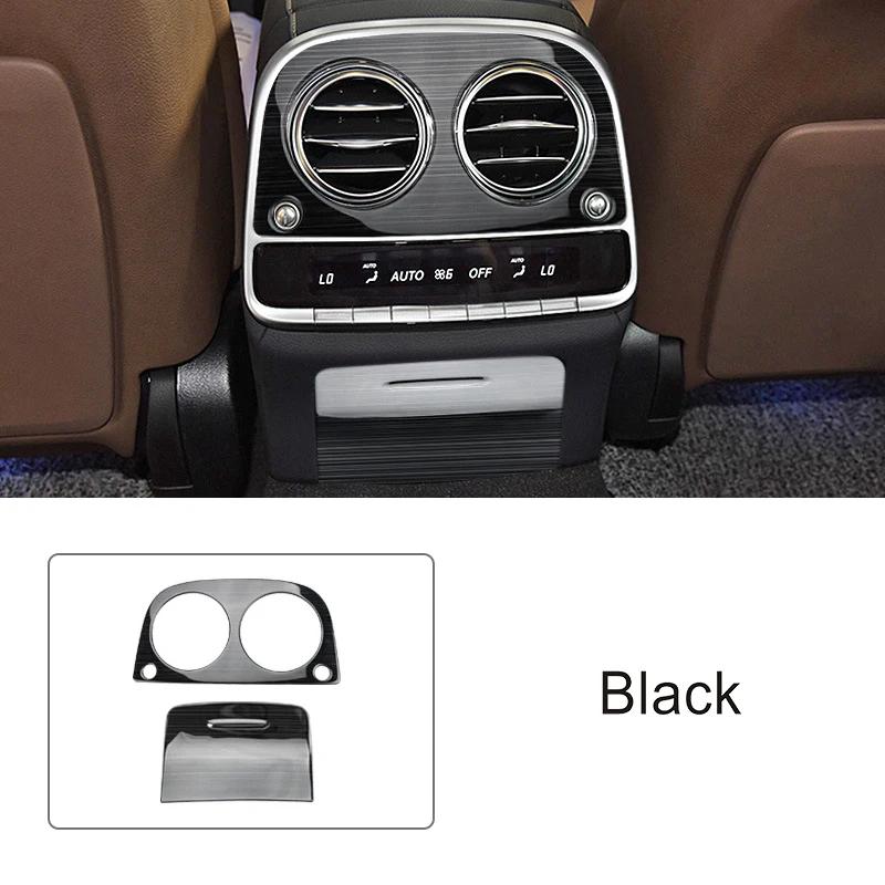 Rear Air Condition Vent Frame Sticker For Mercedes Benz S Class W222 2014-20 Carbon Fiber Pattern Trim Interior Car Accessories