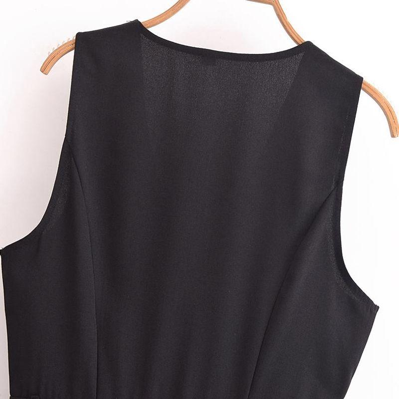 Kaslead New Arrival Women's Clothing Fashion Style Fashion Minimalist V Neck with Belt Short Jumpsuit 3897161