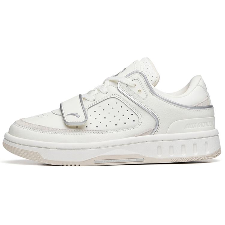 

new Anta Wear Resistant Low Top Skateboard Shoes Women s White Silver 37.5