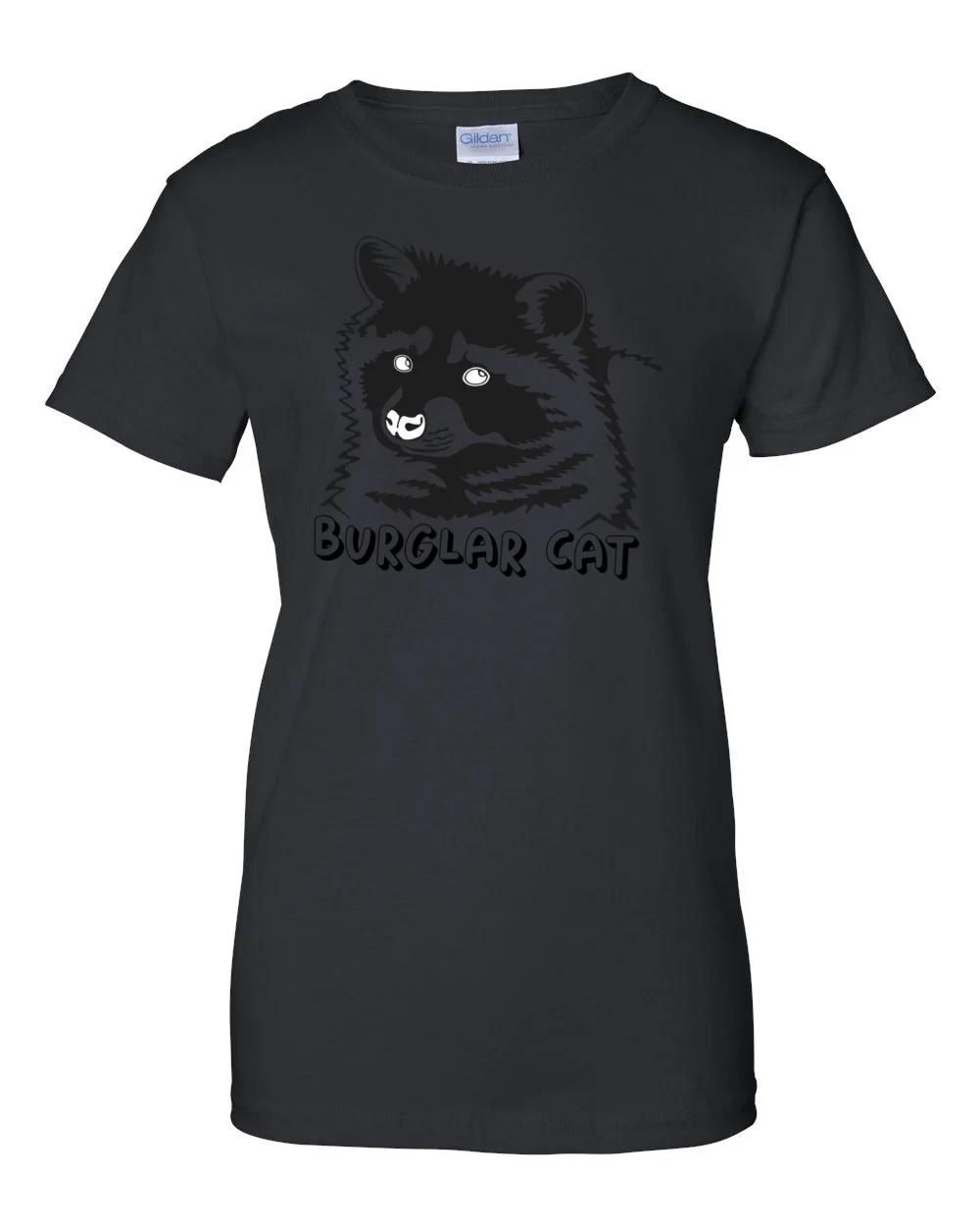 

Ladies Burglar Cat Funny Raccoon Shirt Women s S