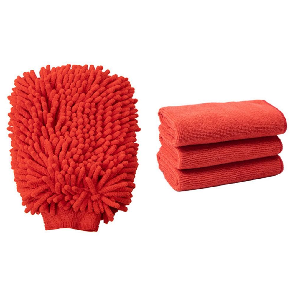 

Home Cleaning Set 1pcs Glove Rag and 3pcs Dishcloth