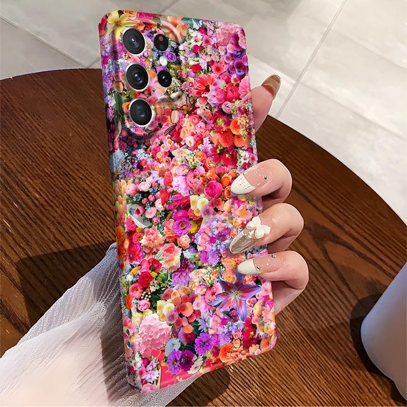 Full screen flower heat transfer process film case Samsung S25ultra mobile phone case Maximalist Floral