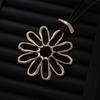 Sweater Chain Women'S Long Flower Alloy Leather Rope Long Necklace