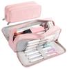 Zippered Minimalist Pen Bag Oxford Cloth Layered Pencil Case  Back-To-School Season