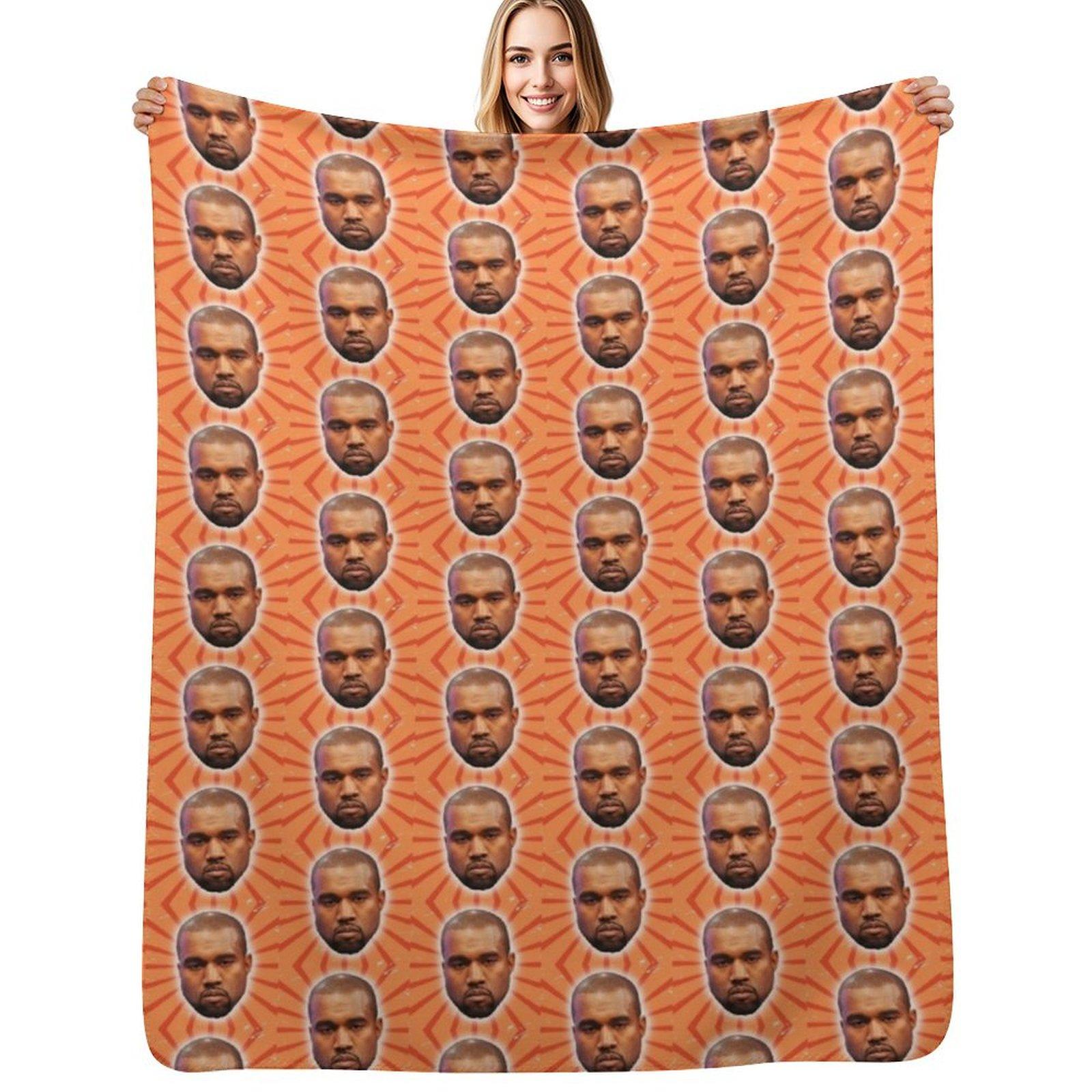 Exquisite Fashion Items Unisex White Kanye West Meme Face Throw Blanket Soft Warm Blanket Gift For Men Women Adults