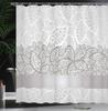 Grey Shower Curtain, Lace Inspired Flower Motifs Bridal Composition Leaves Wedding Theme, Cloth Fabric Bathroom Decor