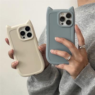 Husă pentru telefon cu ureche de pisică CartoonGirly pentru Iphone 16 15 14 13 12 Pro Max XS 7 8 XR X Plus