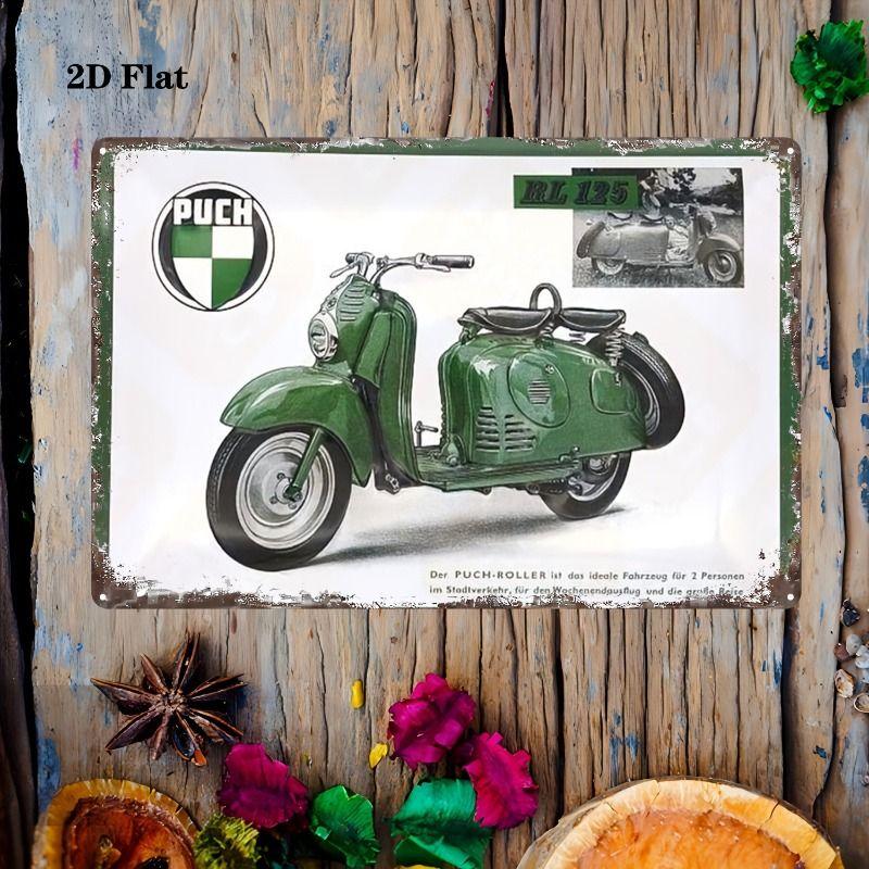 Retro Tin Motorcycle Wall Art for Cafe Bar Garage Decor