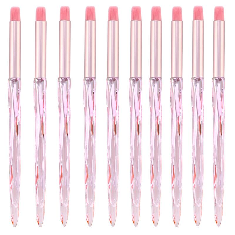 

Ручка для нейл-арта с круглой головкой и косым ртом, с постепенным изменением цвета, прозрачный хрустальный стержень, ручка для рисования на ногтях