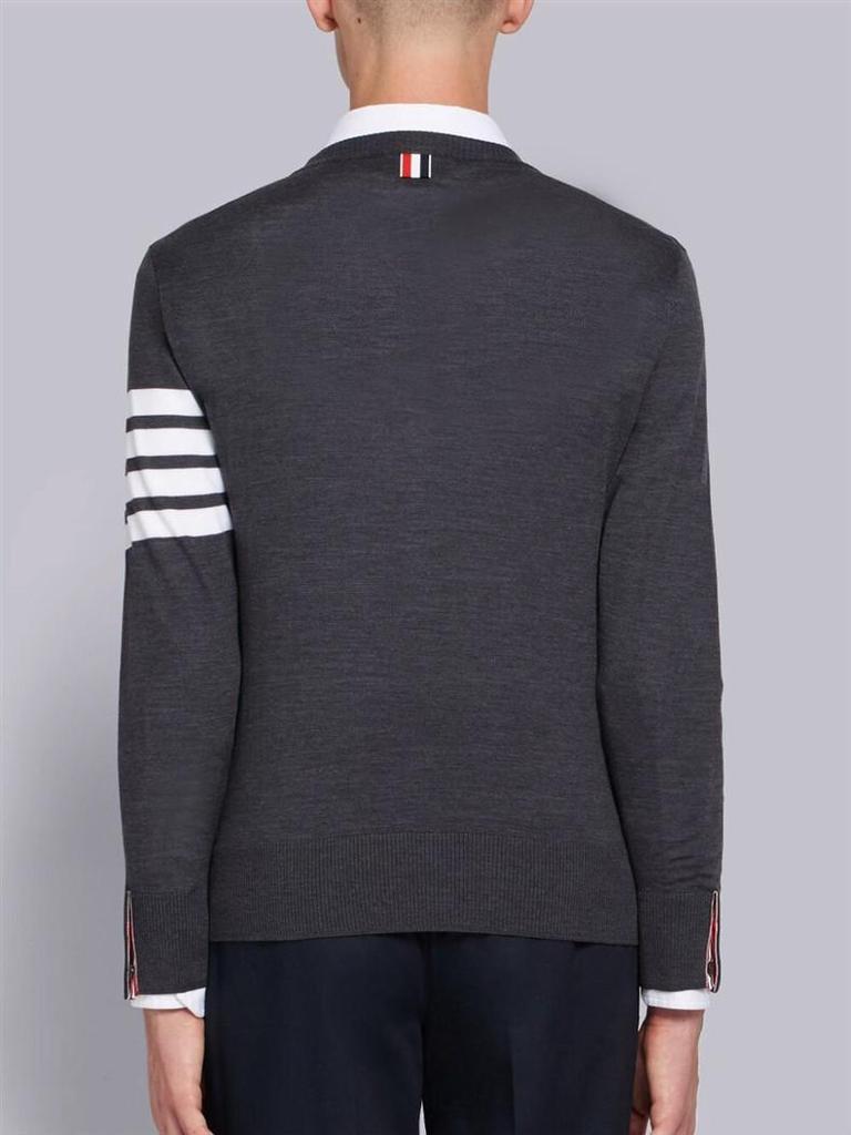 Round Neck Unisex Wool Sweater - Trendy Two-Button Four-Bar Design for Autumn/Winter
