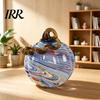 Pumpkin Ornament Mini Hand Blown Glass Ornament, Collectible Thanksgiving Halloween Decoration Faux Crystal Hanging for Fall, Harvest Unique Gift