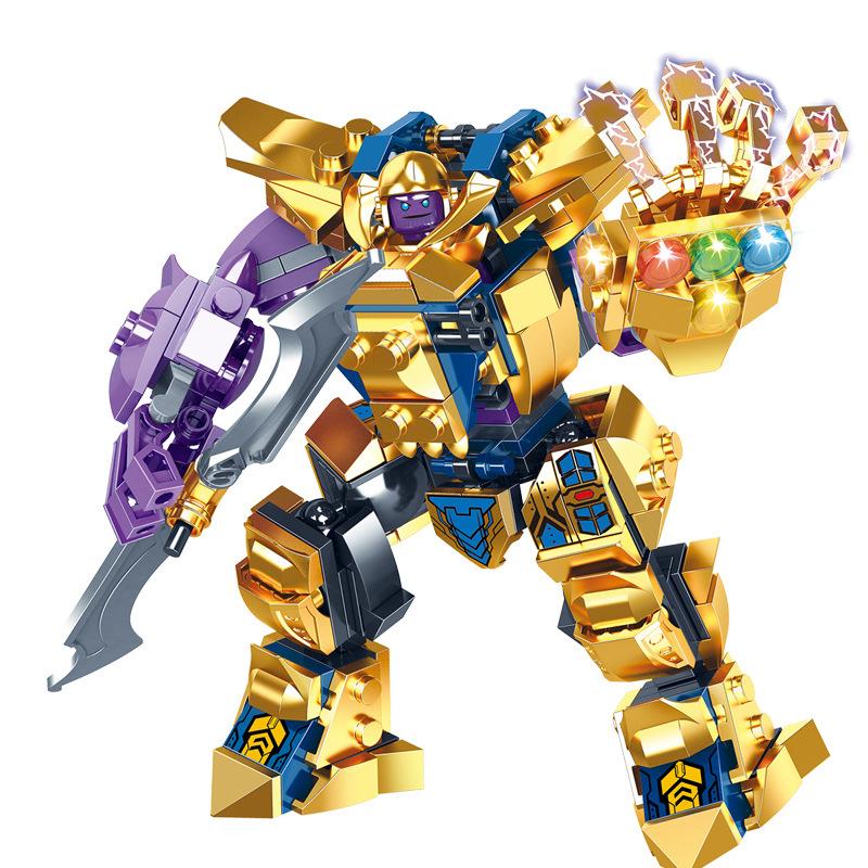 Anime Figure Building Block Set Children Kid Gift Present Toy Super Hero Scale Model Iron Hulk Thanos Captain Figurine Compatible with