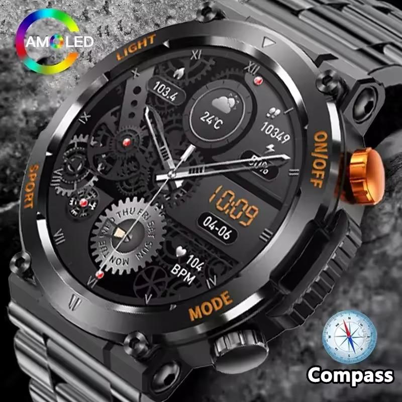 New Smart Watch IP67 Waterproof Fitness Tracker 1.46 Full Screen Touch Heart Rate Sleep Monitor Bluetooth-Compatible Call