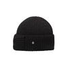 Brown Hat Rosette Beanie - Black
