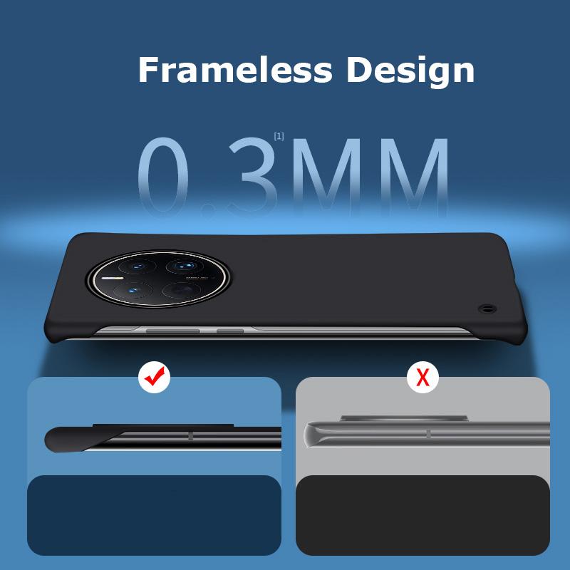Ultradünne, rahmenlose, matte PC-Hülle mit Anti-Fingerabdruck-Schutz für Huawei Mate 50 50E 40 40E 30 30E Pro Plus, stoßfeste Rückseite